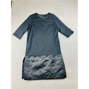 Hotel Particulier Dress Women S Black Shift 3/4 Sleeve Satin Party Business